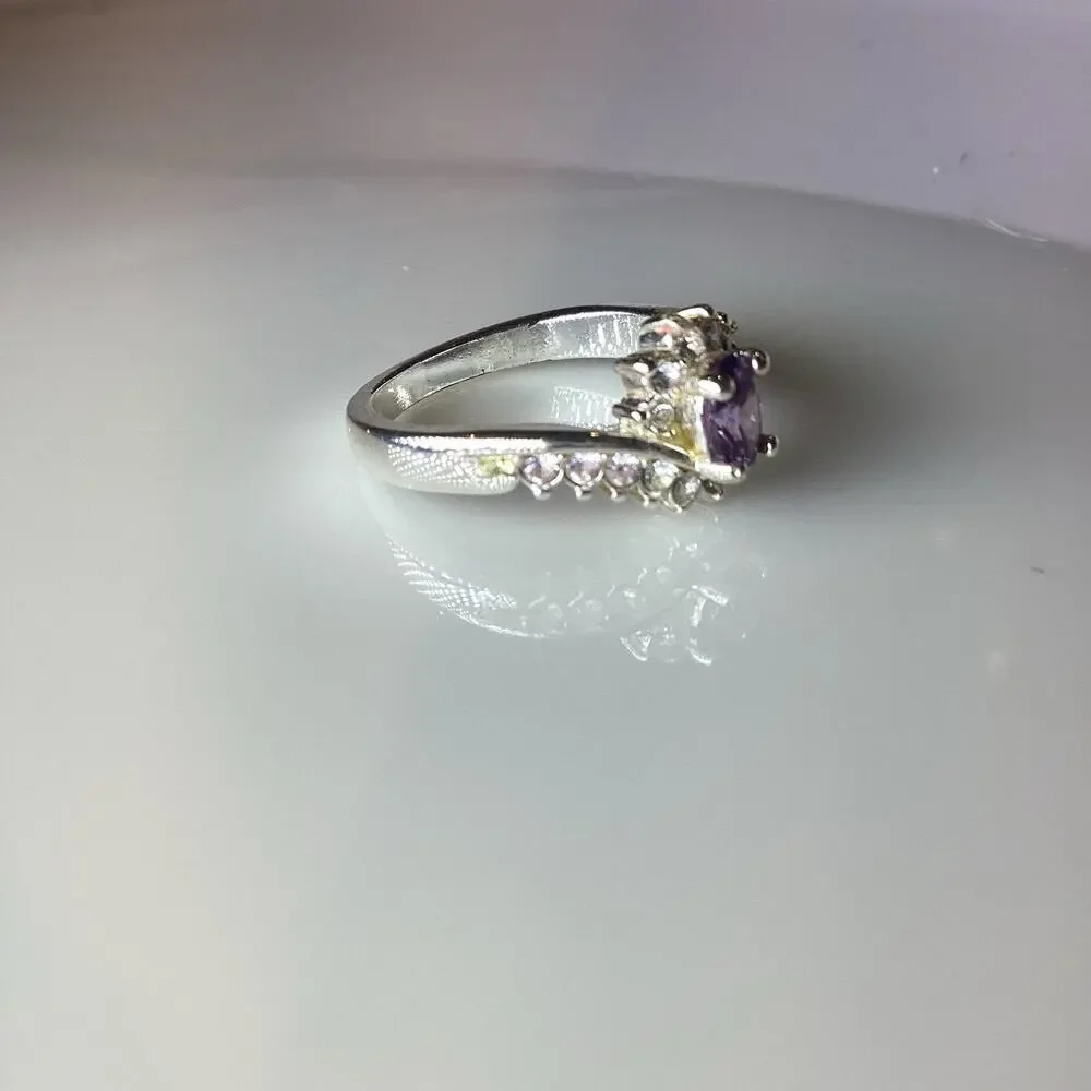 Faux Amethyst Crystal Ring